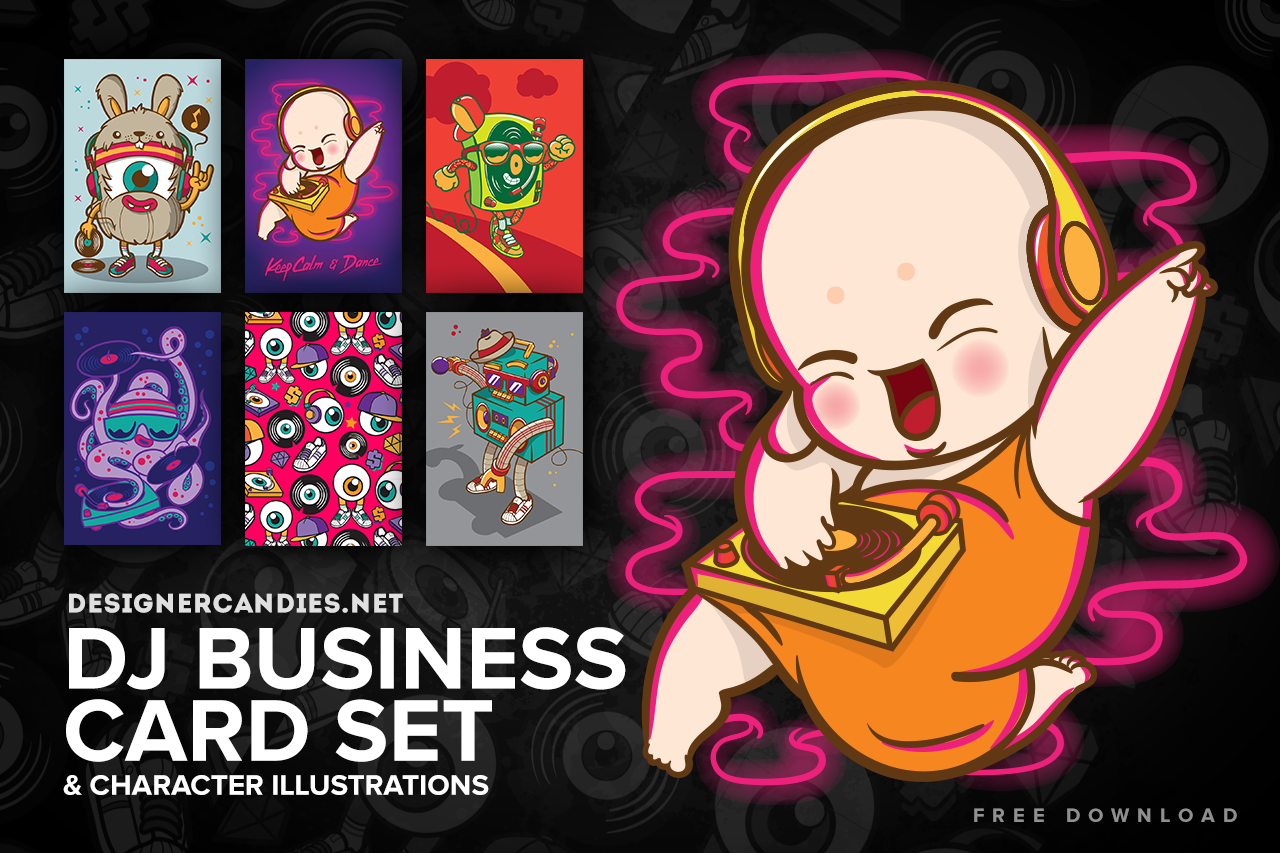 Free DJ Characters & Business Card Set