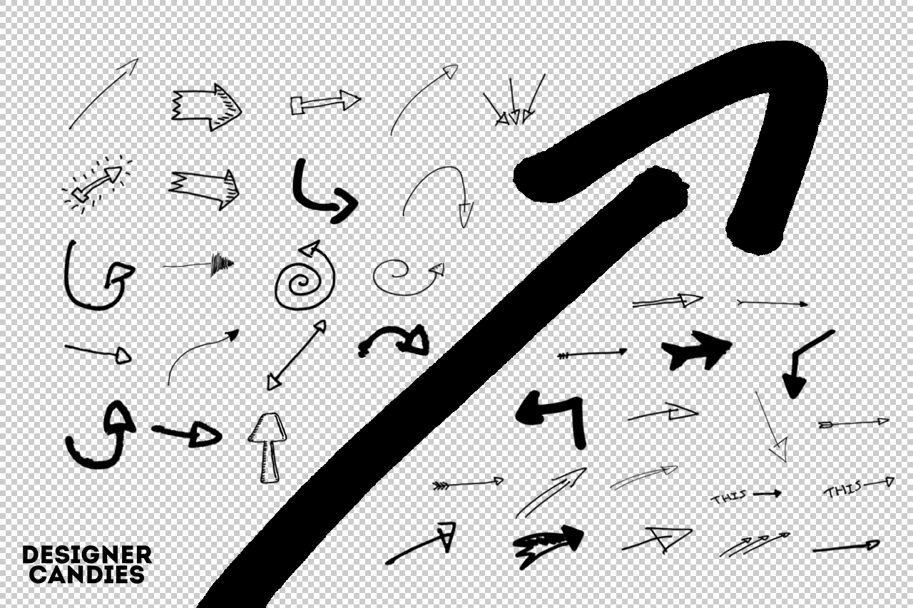 Free Hand Drawn Arrow Brushes 
