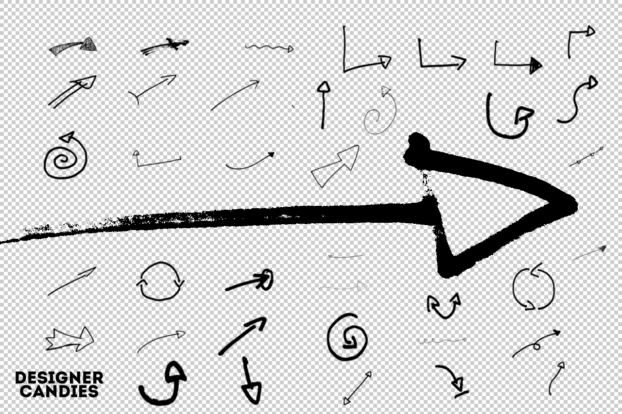 Free Hand Drawn Arrow Brushes 