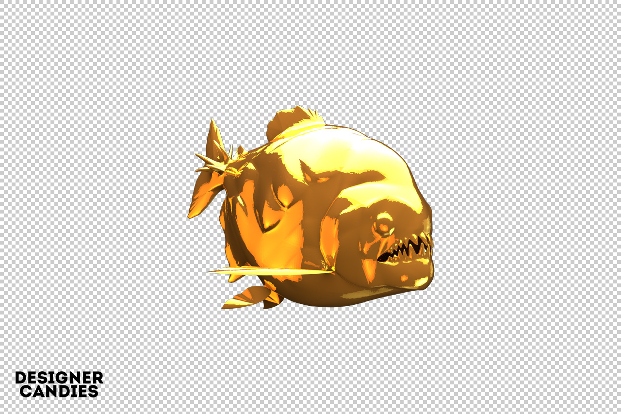 Gold Piranha Render