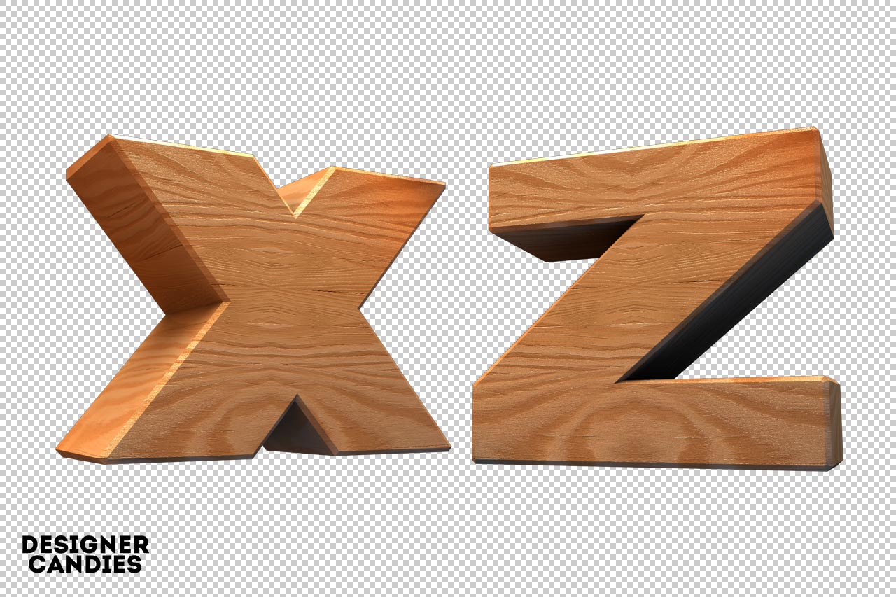 Free Wooden Lettering Renders