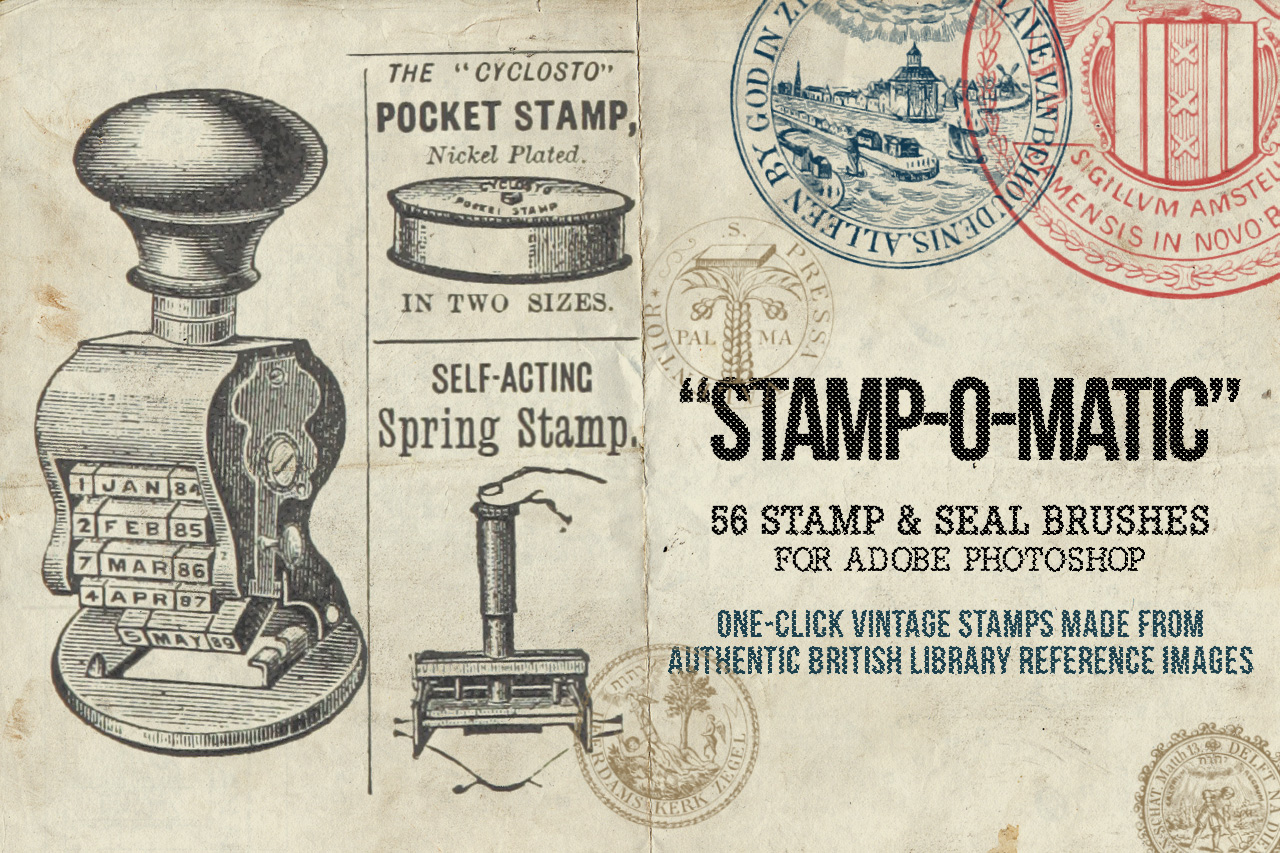 Stamp-O-Matic - A Vintage Stamp & Seal Brush Set