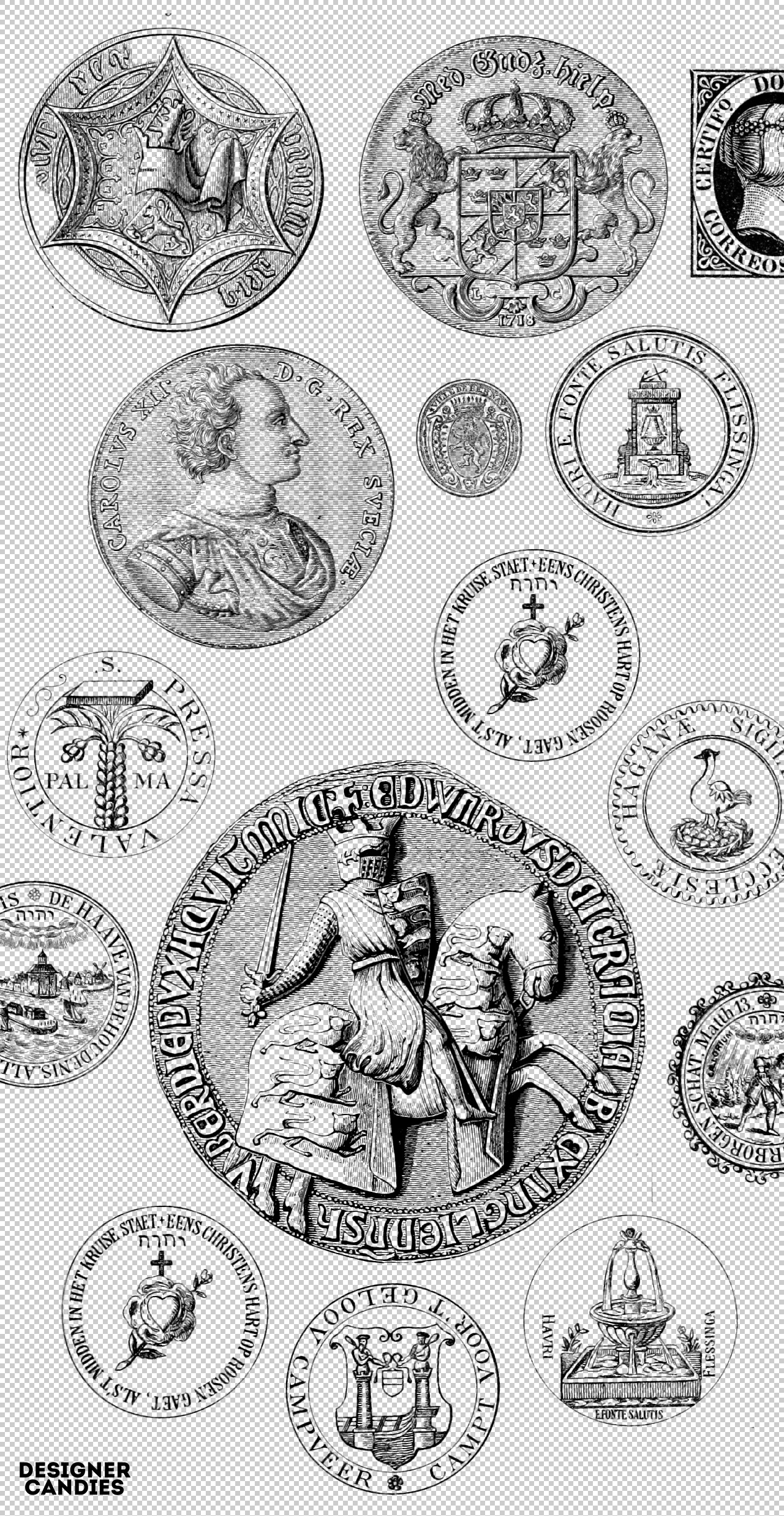 Vintage Stamp brushes for Photoshop