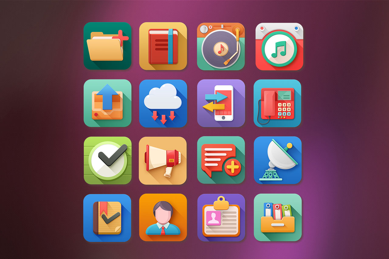3D Flat Style Icons Pack by PixelKit