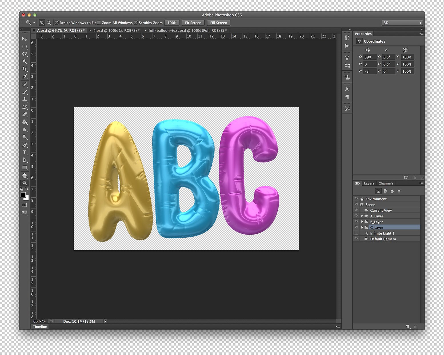 3D Foil Lettering Pack Example