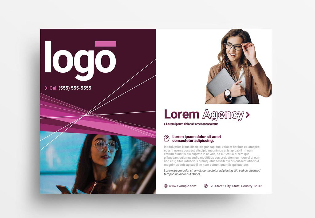 Creative InDesign Flyer Template with Pink Accents