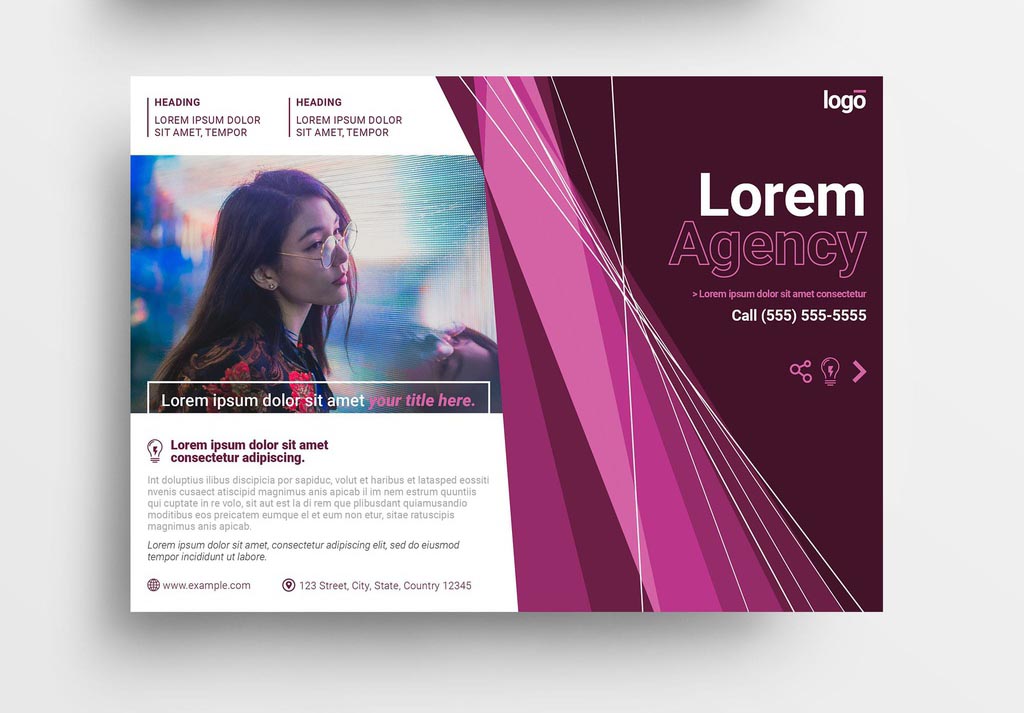 Creative InDesign Flyer Template with Pink Accents