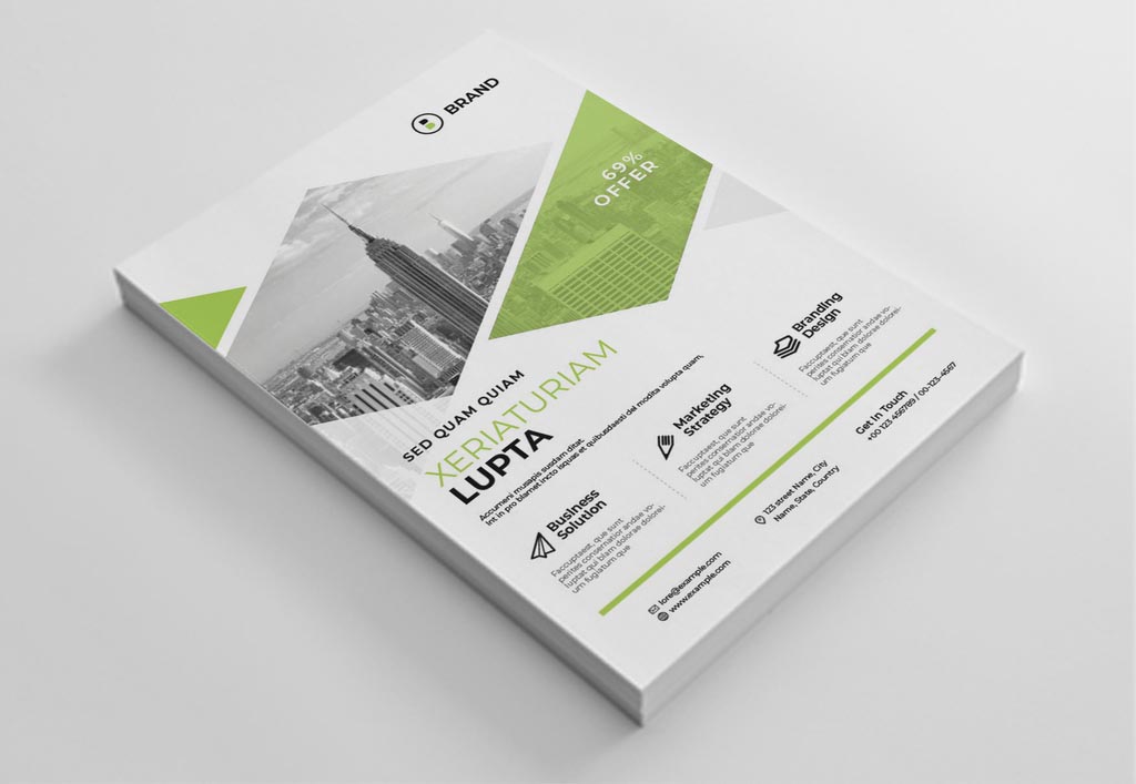 Green Corporate Business Flyer for InDesign