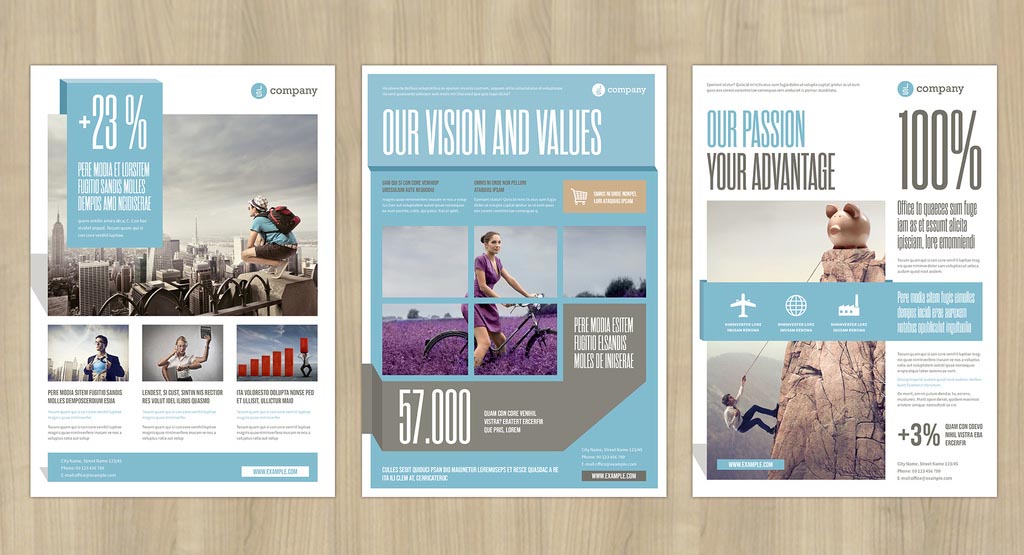 Light Blue InDesign Flyer Templates