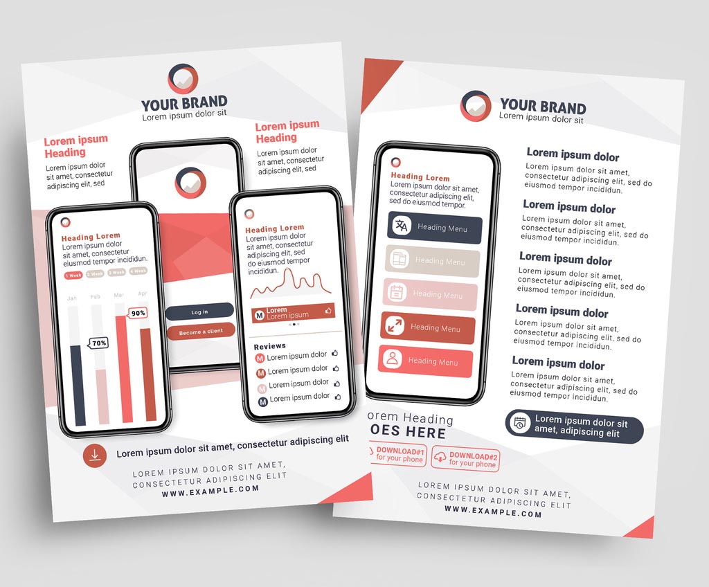 Mobile App Flyer Template INDD InDesign