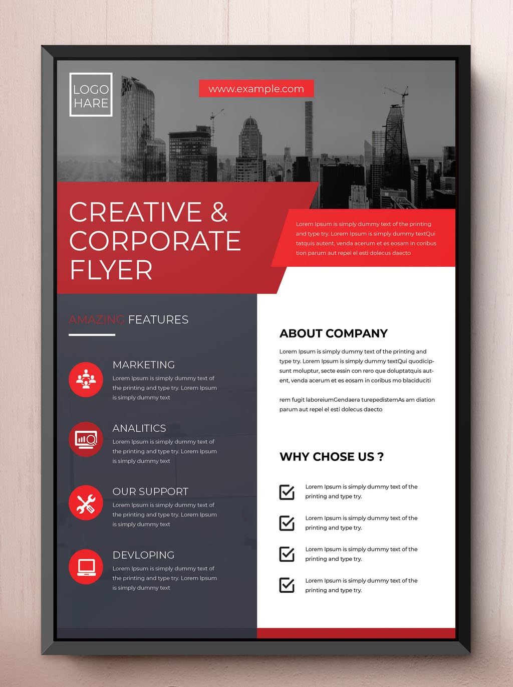 Red Corporate Business InDesign Flyer Template INDD