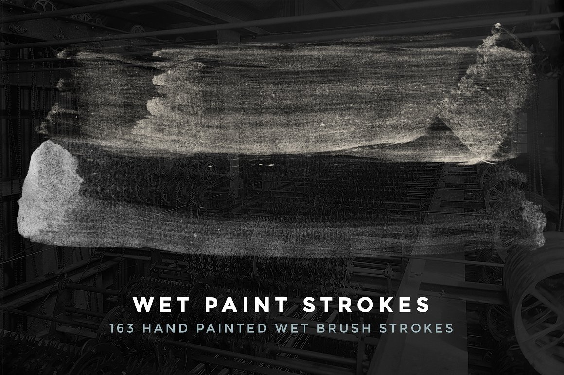 163 Wet Paint Stroke Brushes for Adobe Photoshop