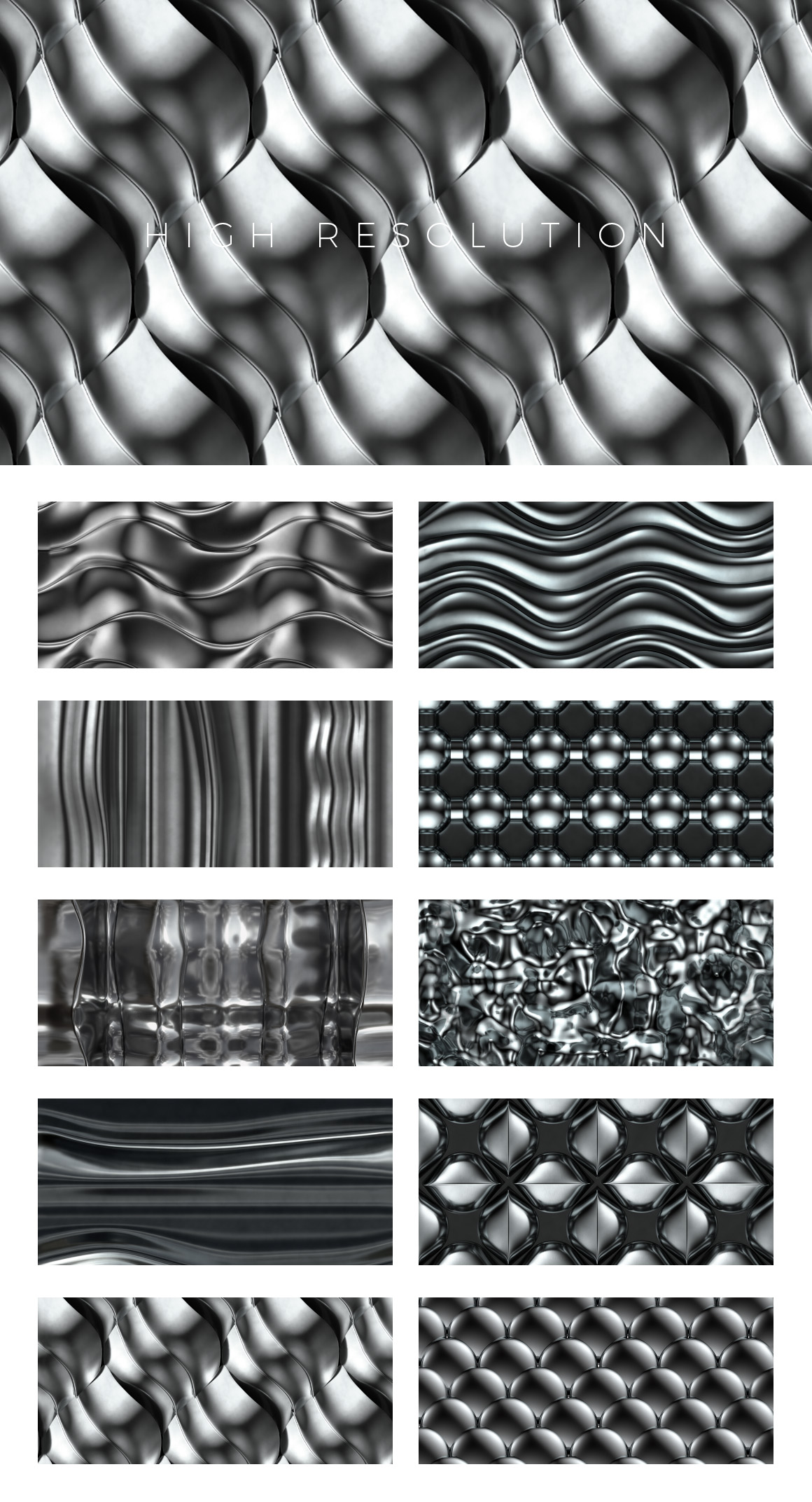 High Resolution Chrome Textures