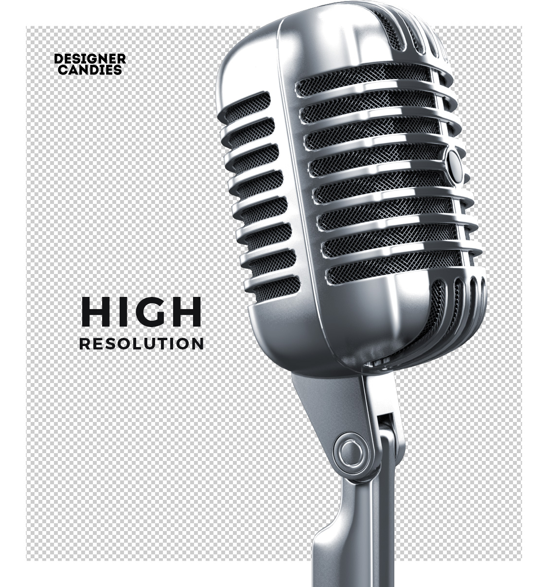 High Resolution Vintage Mic Render