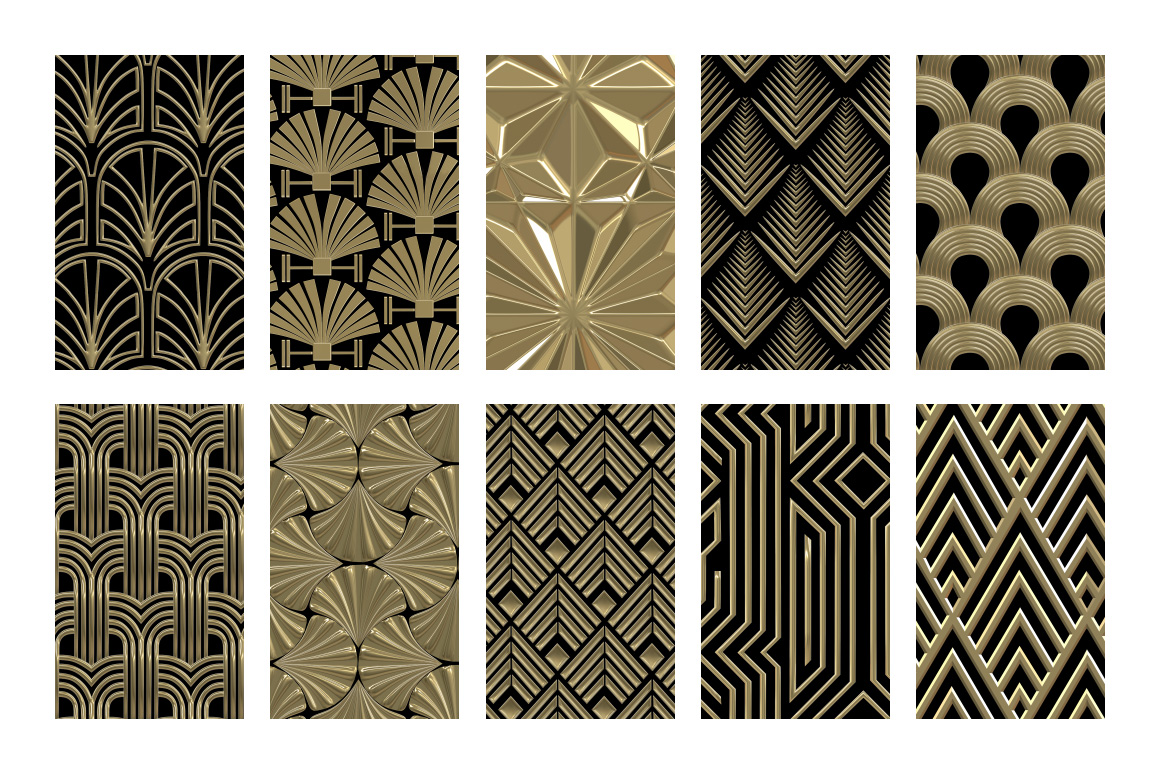 3D Art Deco Patterns for Photoshop