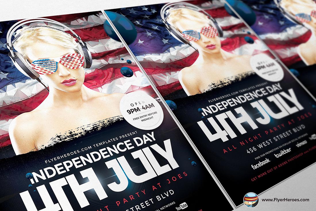Geometric 4th July Flyer Template