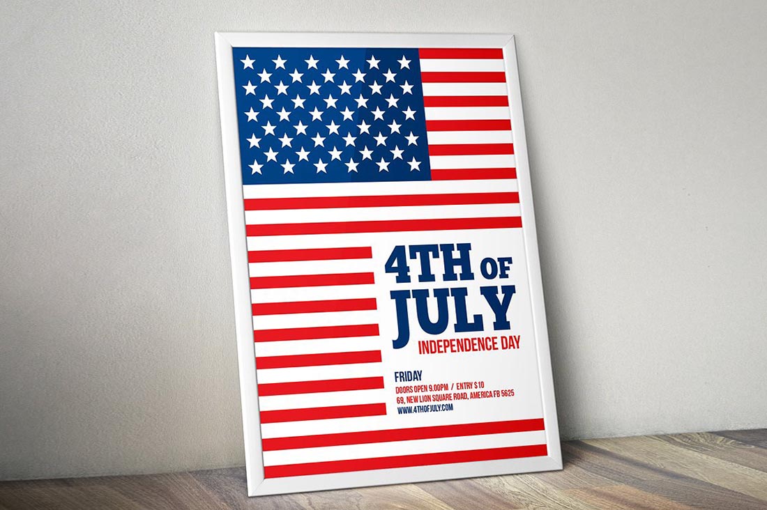 Simple 4th of July Flyer Template
