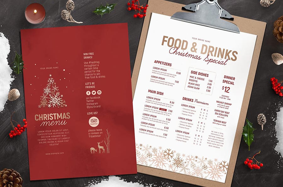 Ornate Christmas Menu Template