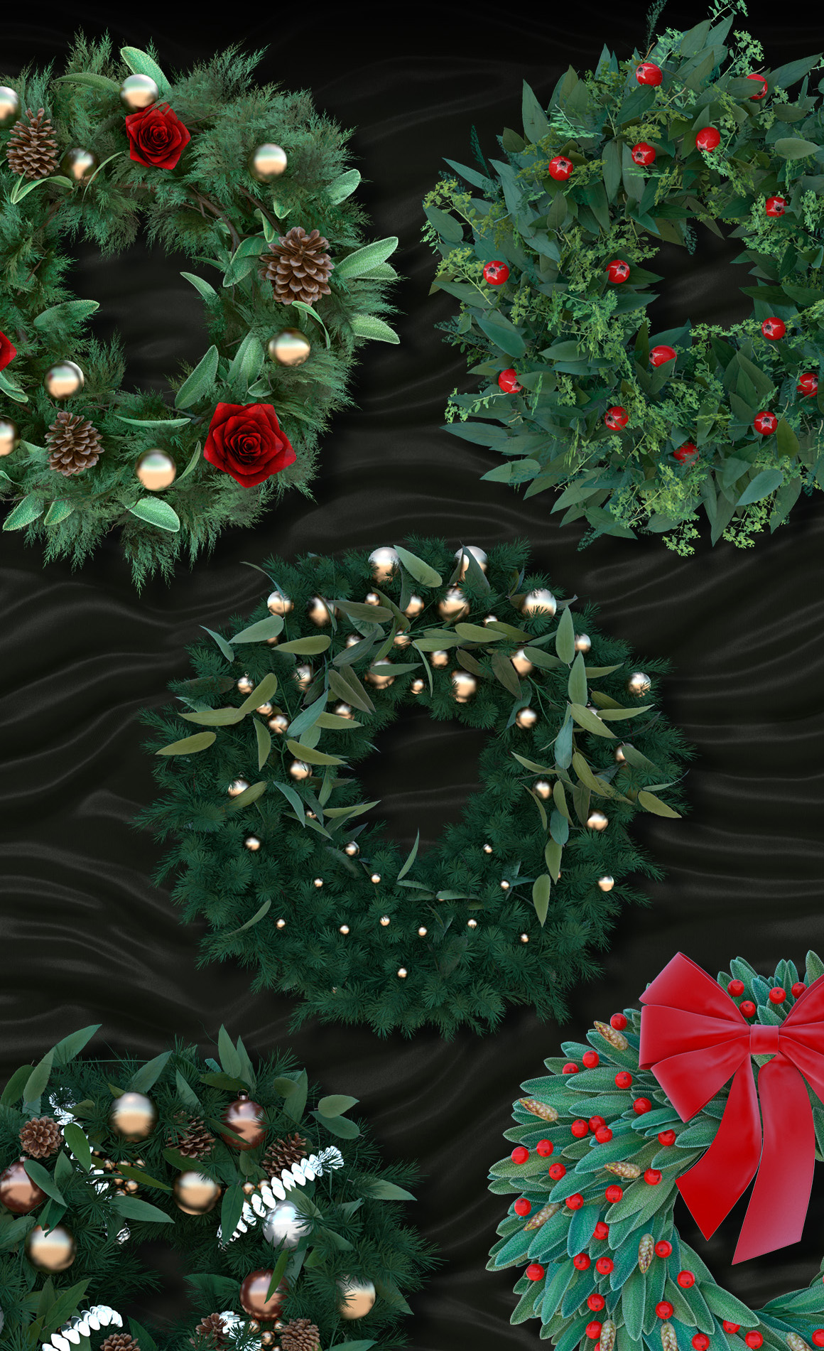 Christmas Wreath PNGs Renders