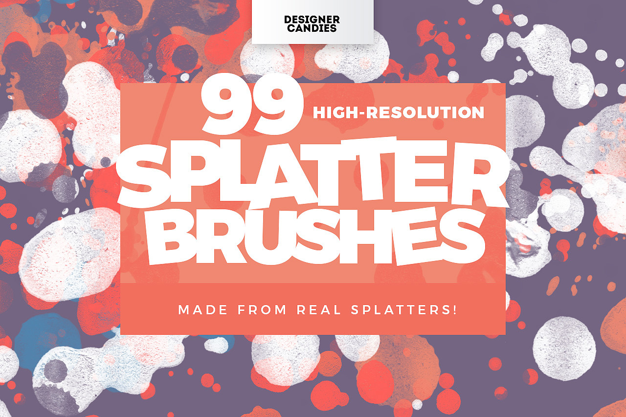 99 High-Res Splatter Brushes for Photoshop