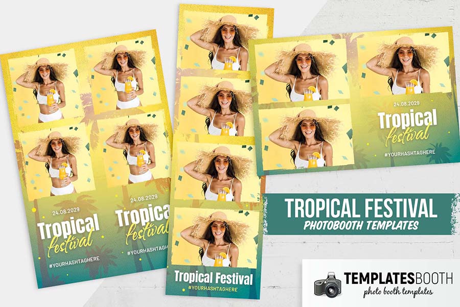 Free Tropical Photo Booth Template