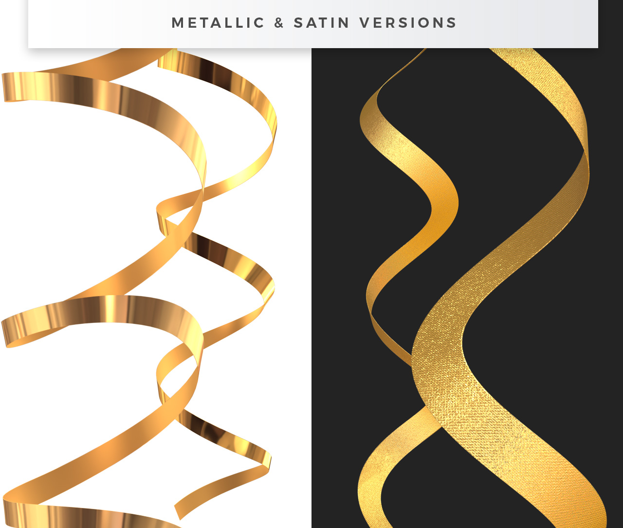 Metallic & Satin Ribbon PNGs