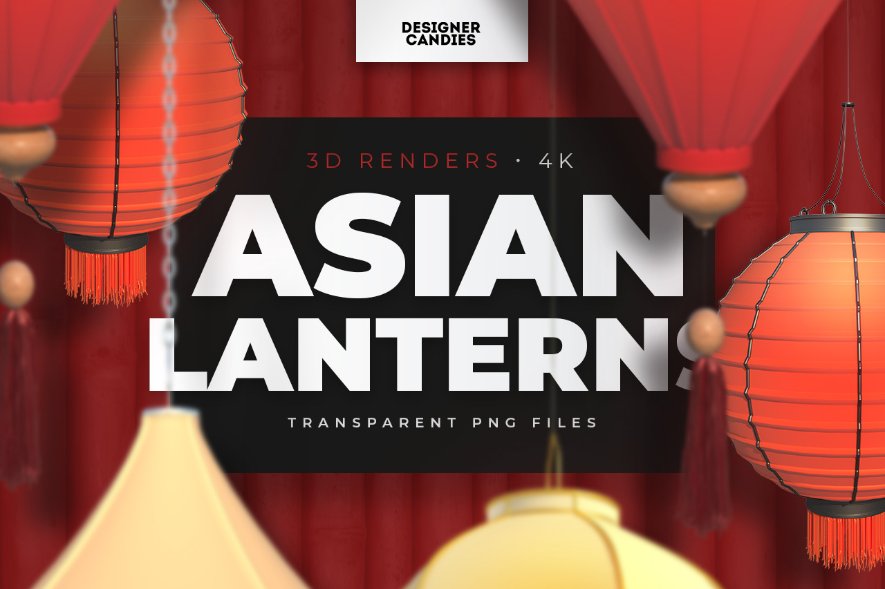 Asian Lanterns PNG Renders