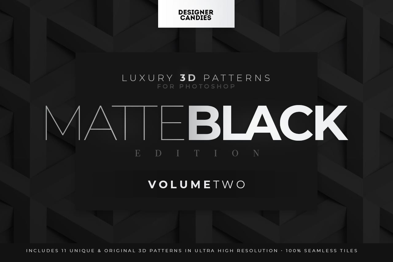 3D Matte Black Patterns Vol.2