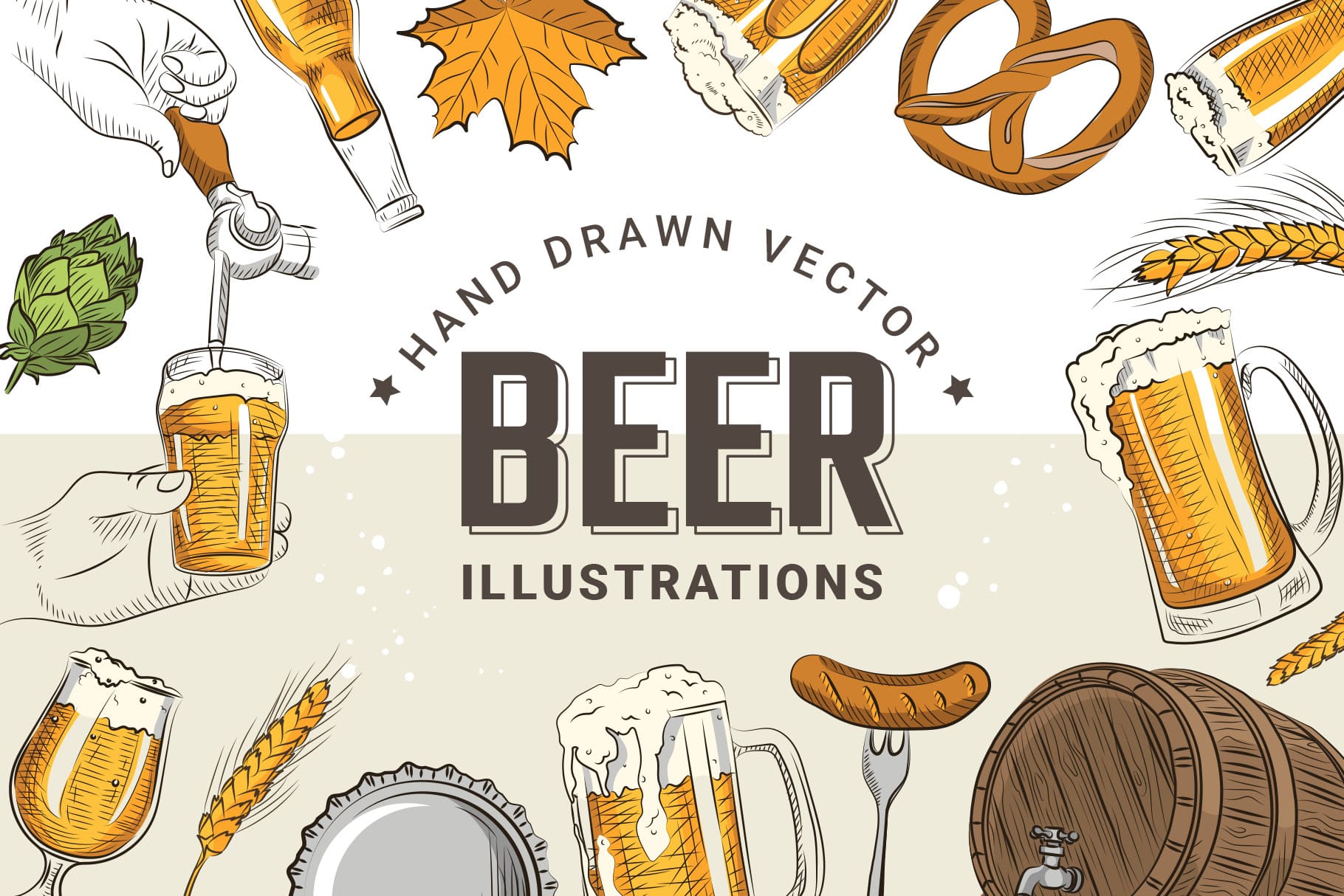 Beer Illustrations (Hand Drawn Vectors)