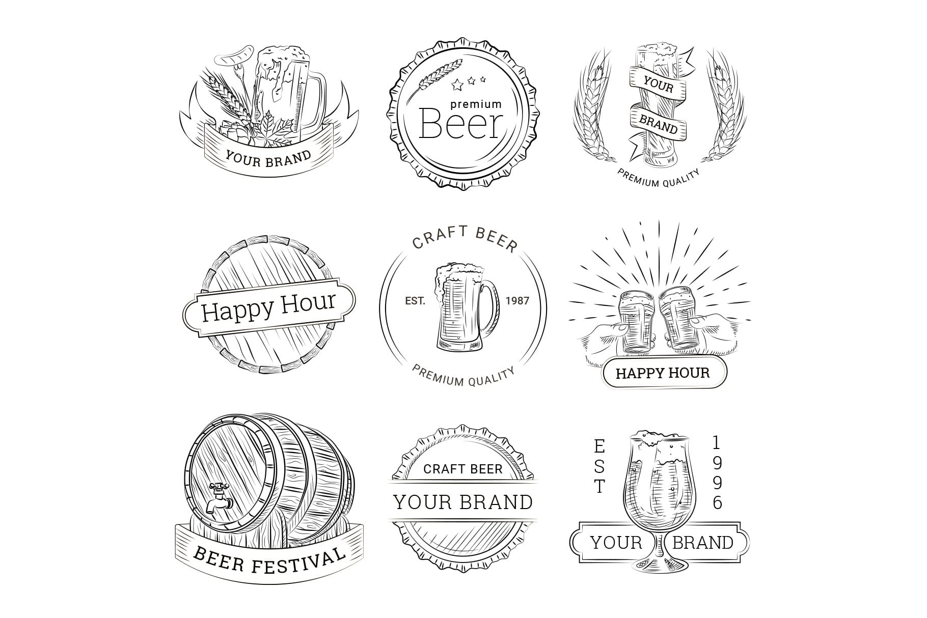 Beer Logo Illustrations