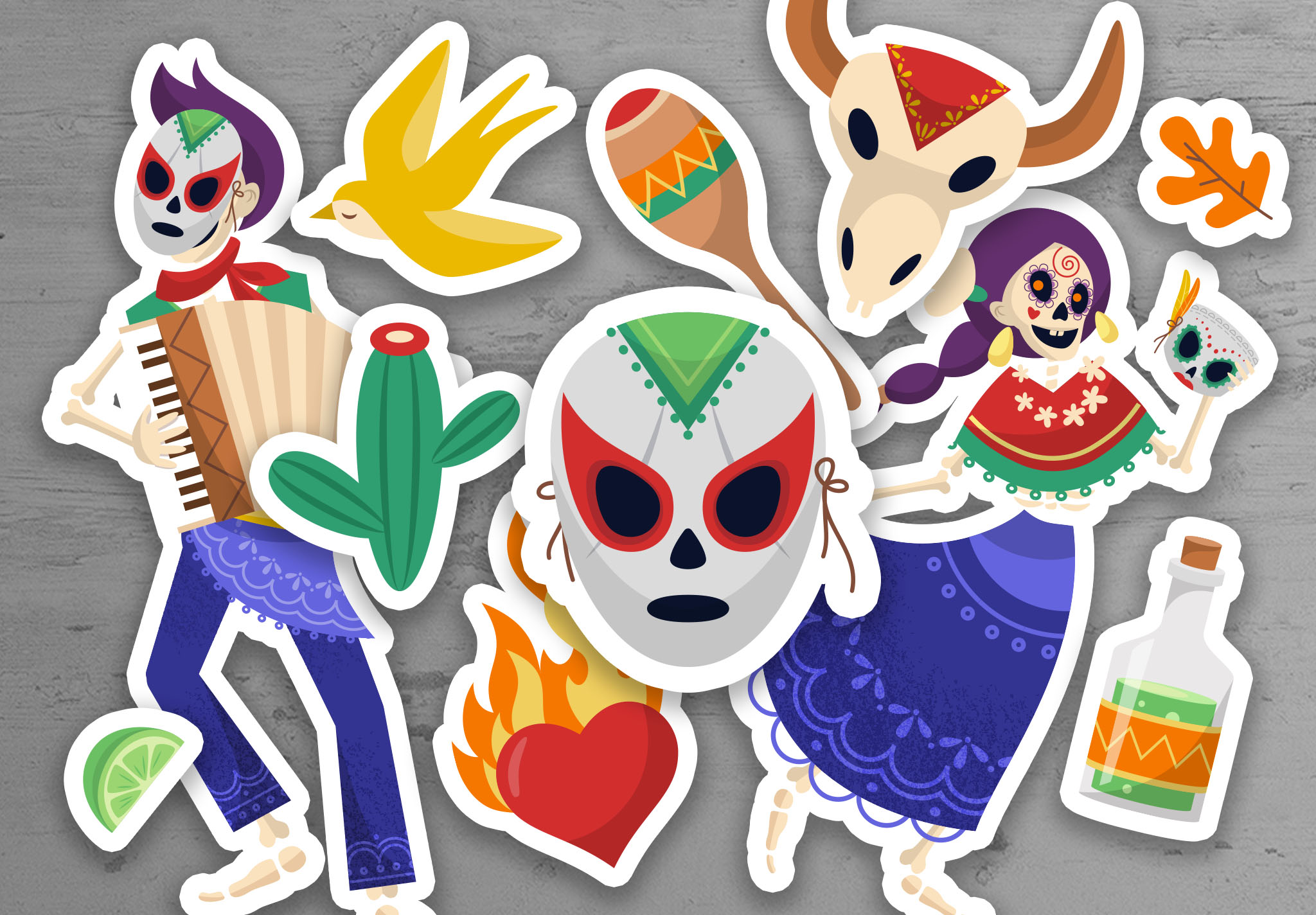 Dia De Los Muertos Illustrations Pack