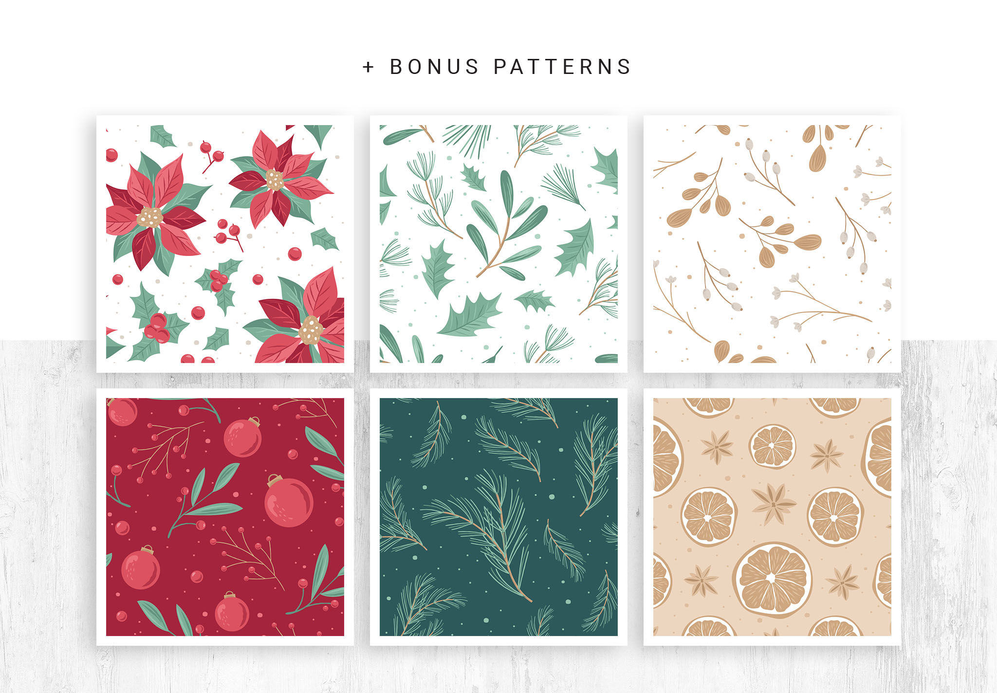 Christmas Patterns for Photoshop & Illustrator