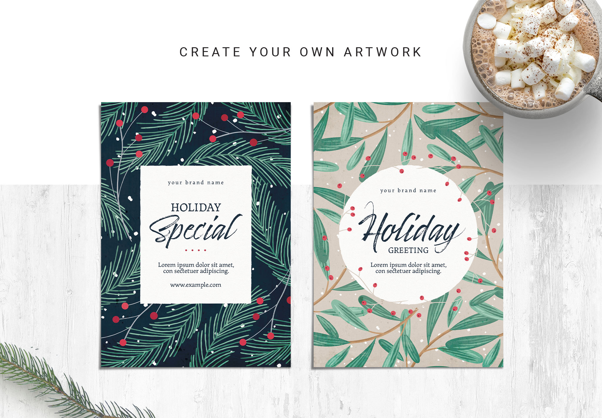 Christmas Postcard / Invitation Templates for Photoshop & Illustrator