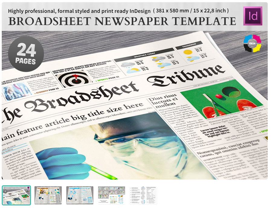 Broadsheet Newspaper Template