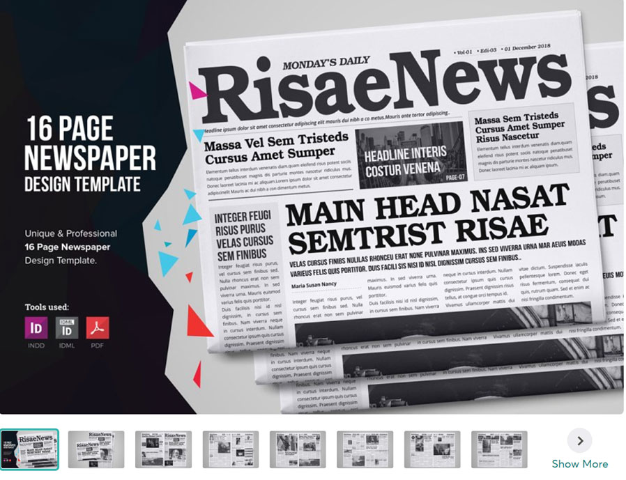 Multipurpose Newspaper InDesign Template 