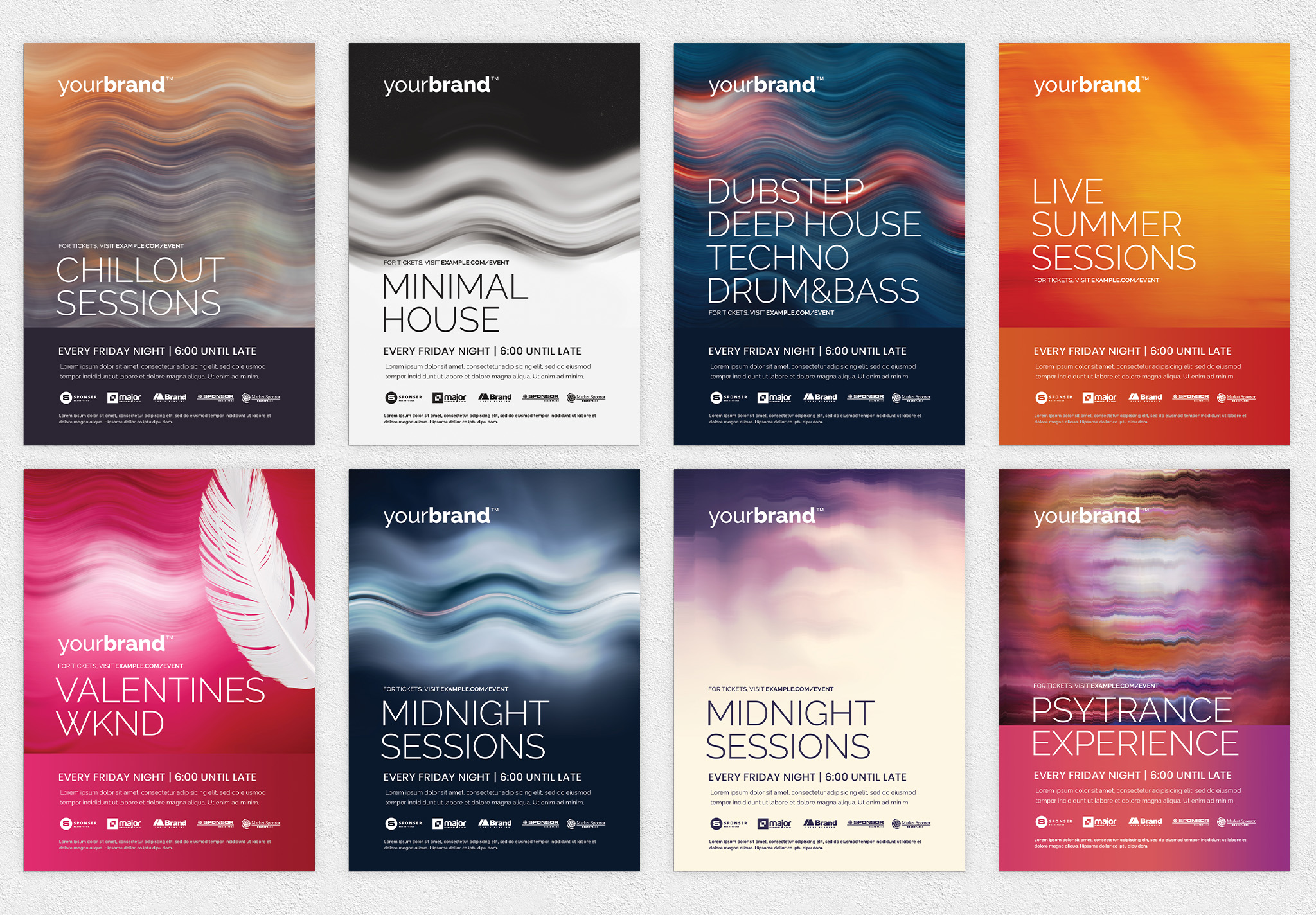 Minimal Nightclub Flyer Templates