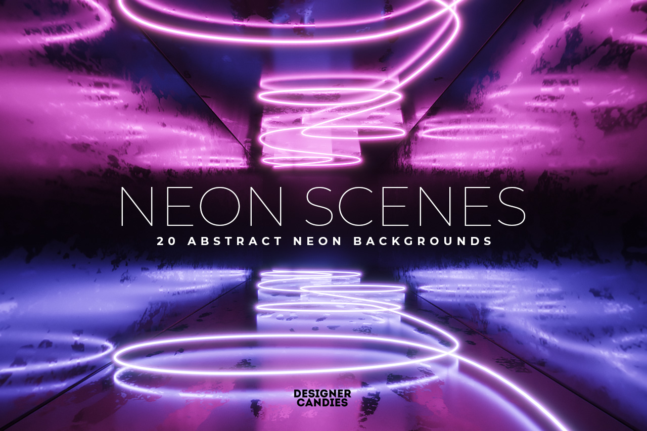 Neon Scenes: 20 Abstract Backgrounds