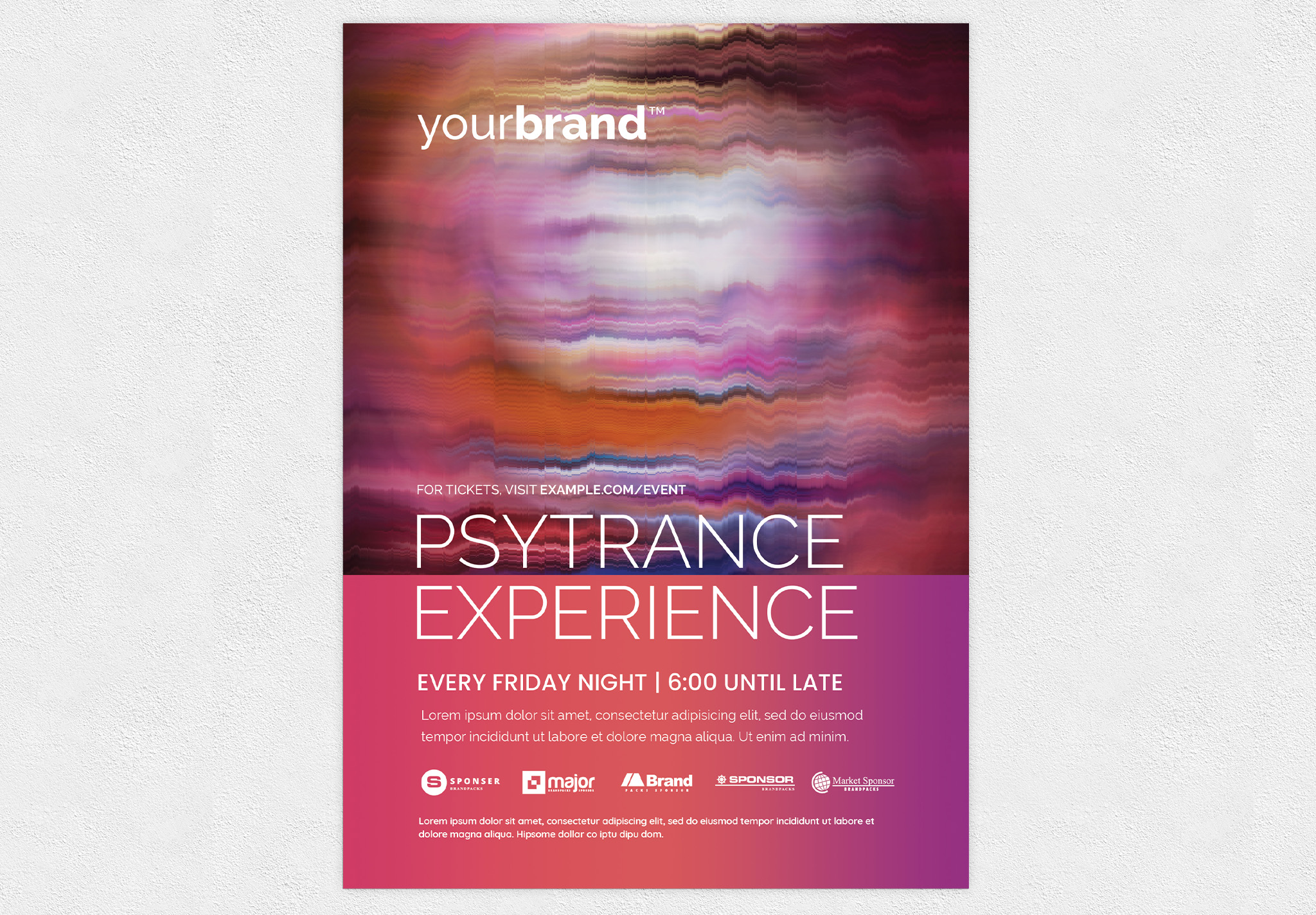 Psychedelic Abstract Club Flyer PSD Template