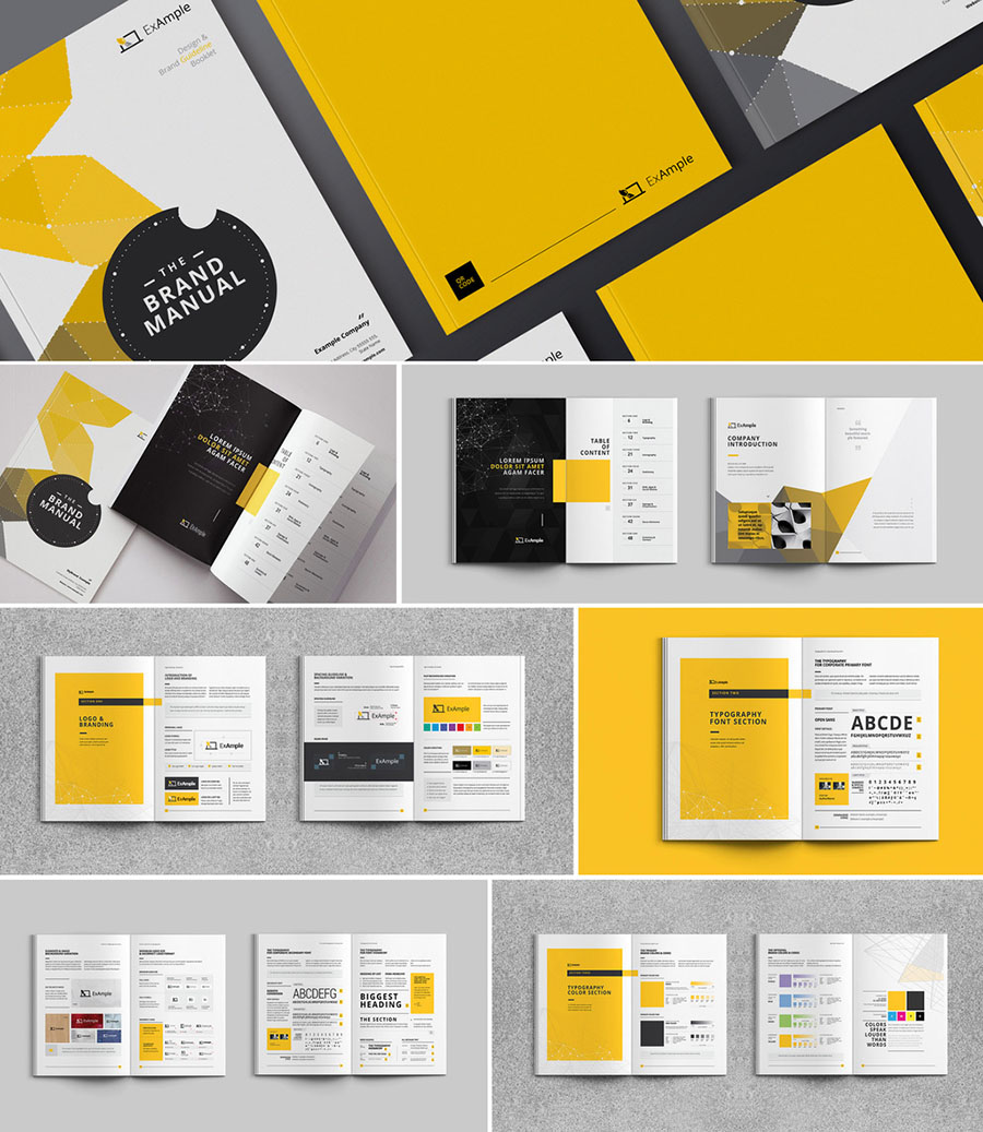 Black and Yellow Brand Style Guide Brochure Layout