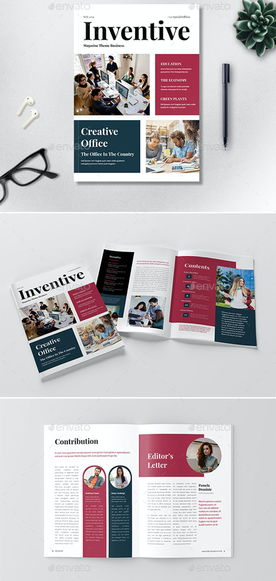 Inventive InDesign Magazine Template 