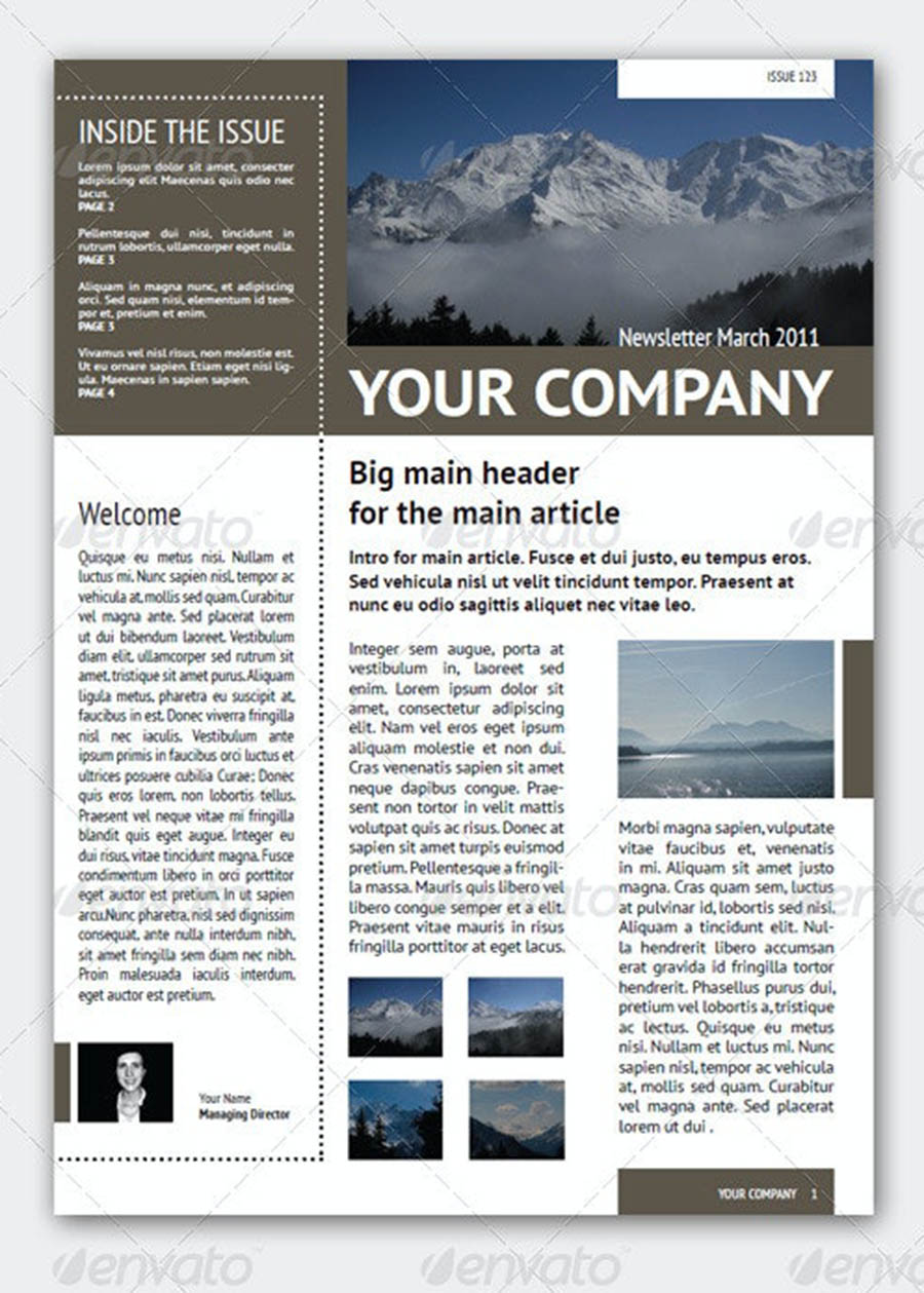 Newsletter Template (4 Pages – Adjustable)