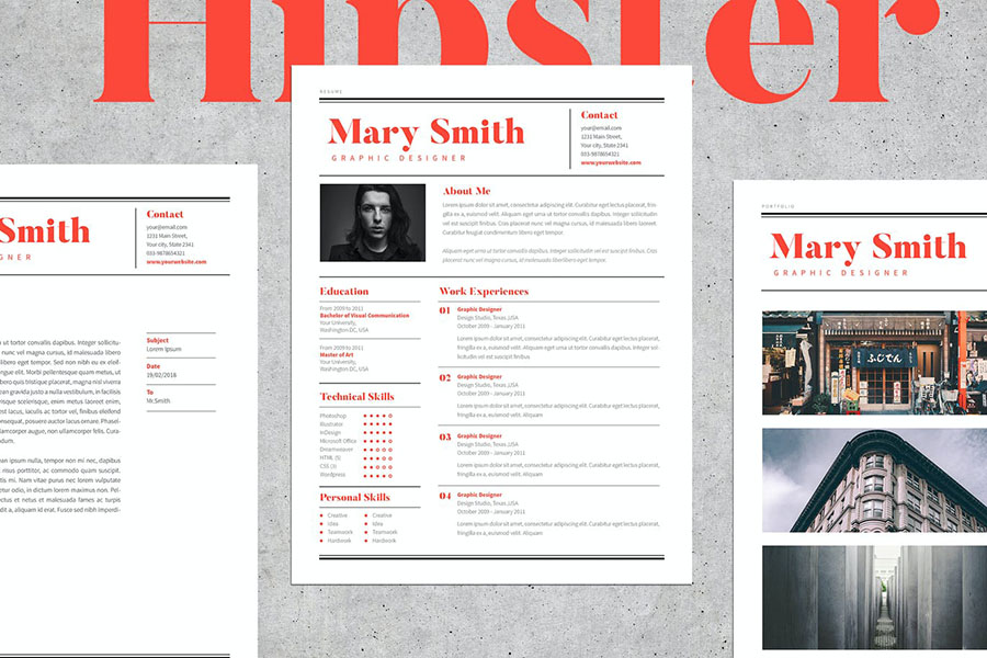Hipster InDesign Resume Template