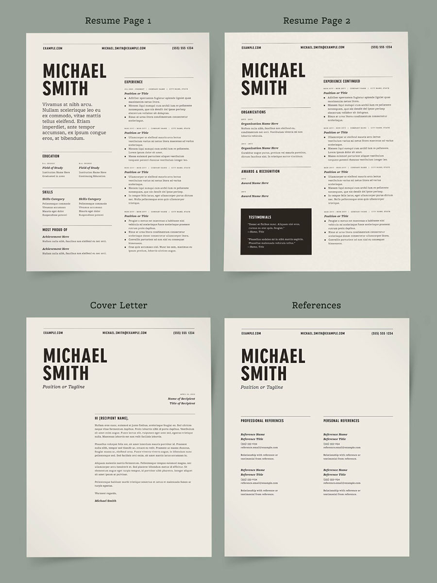 Two Column Resume Layout Kit