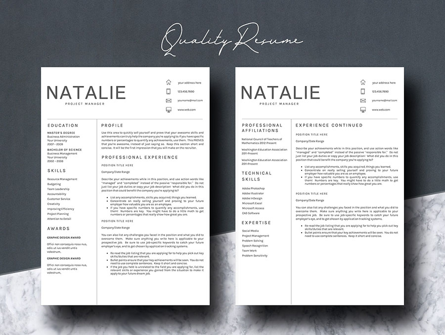 Resume Template 5 Pages/CV
