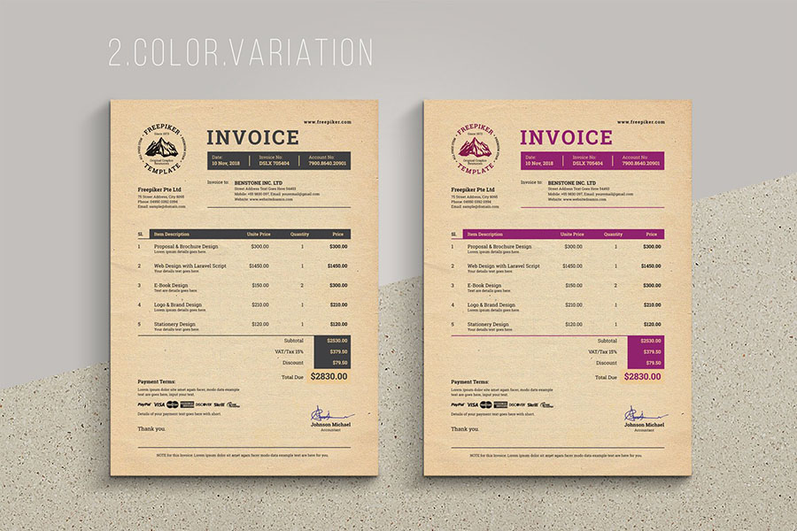 Retro Invoice Template