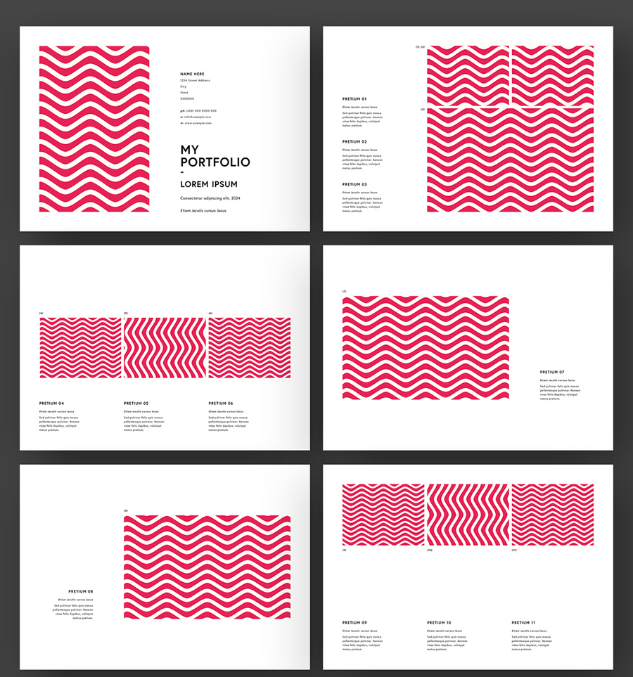 Portfolio Layout with Photo Placeholders