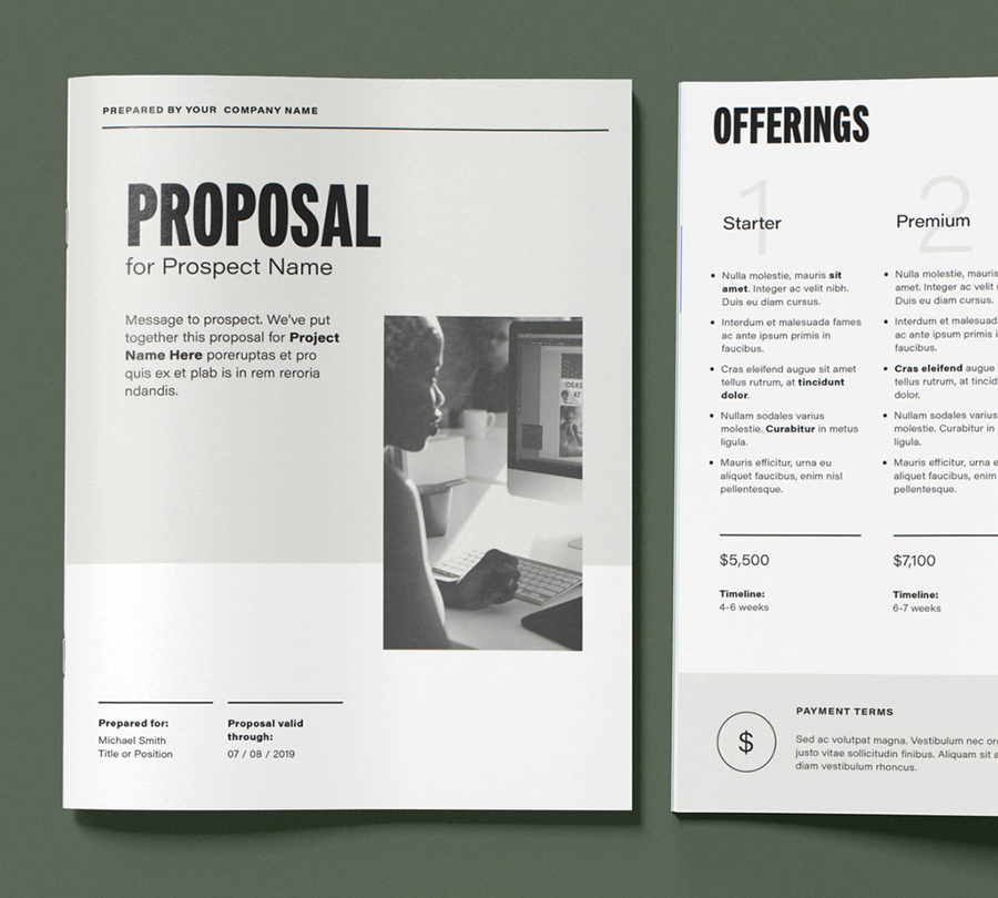 Minimalist Project Proposal Layout with Pastel Accents