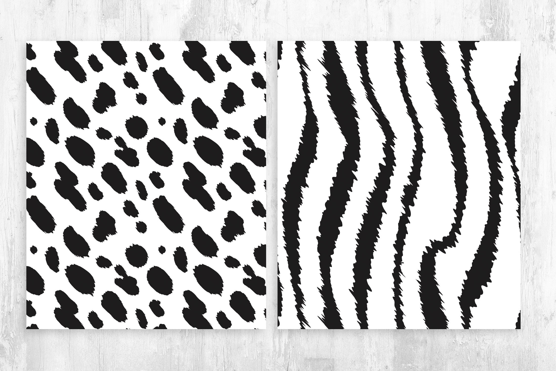Cow & Zebra Skin Patterns for Photoshop & Illustrator