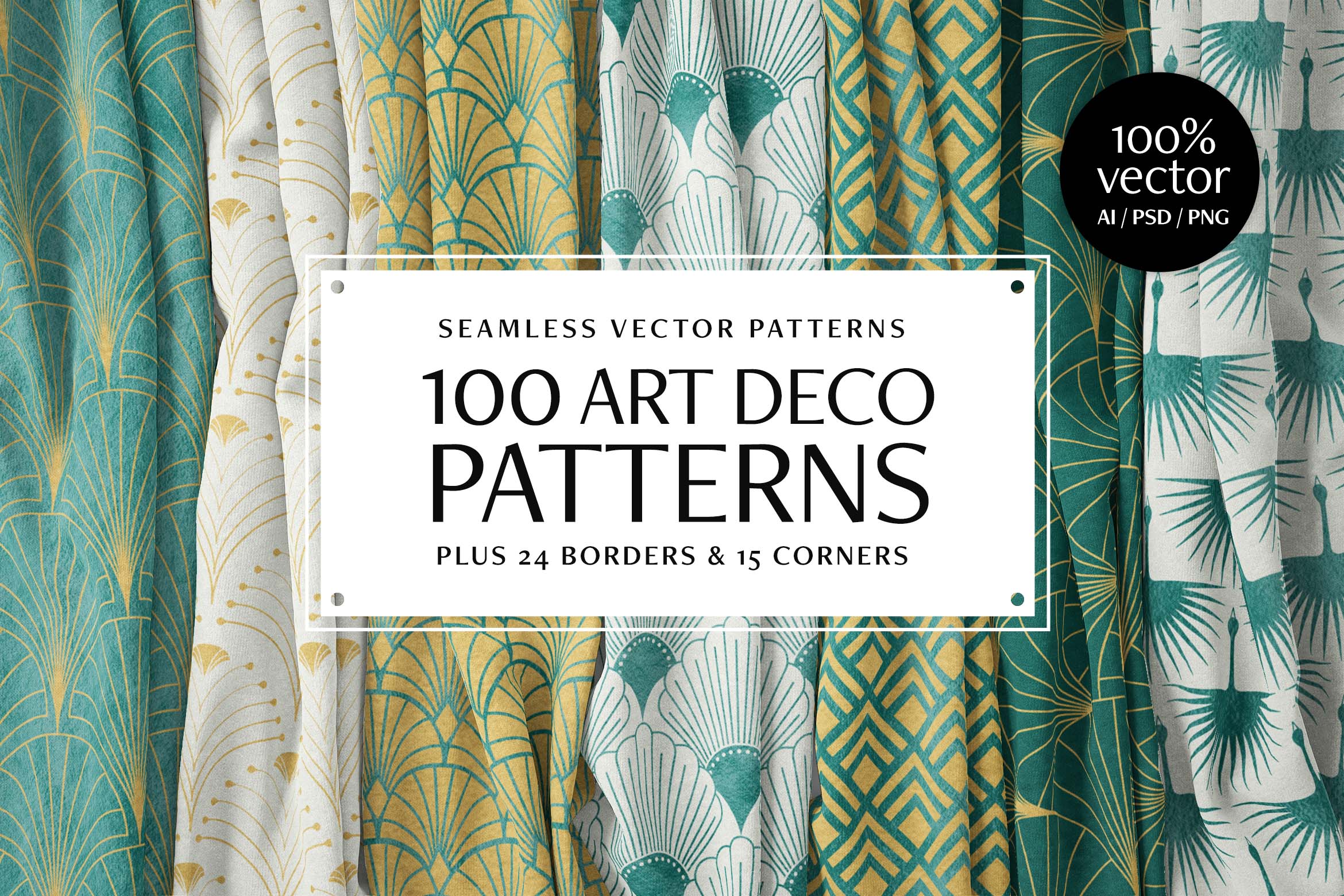 100 Art Deco Patterns for Photoshop & Illustrator