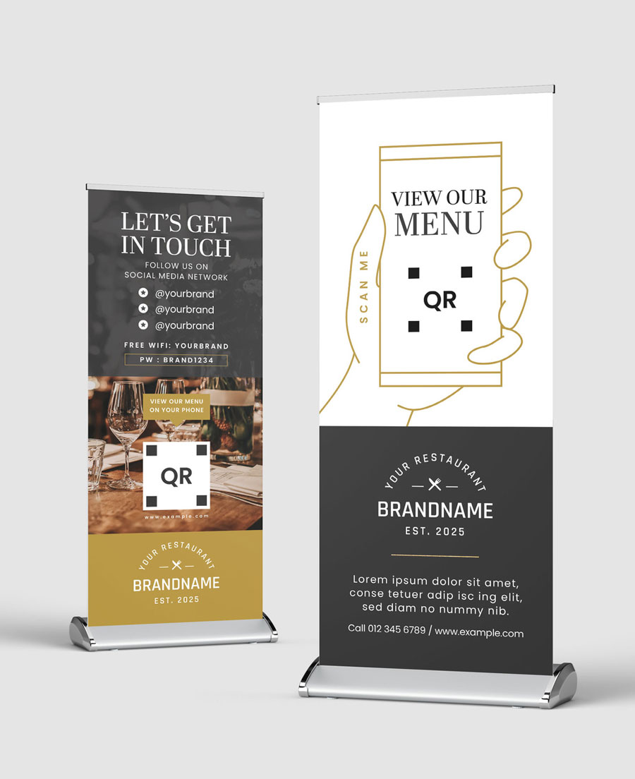 Restaurant Banner Layout with Golden theme